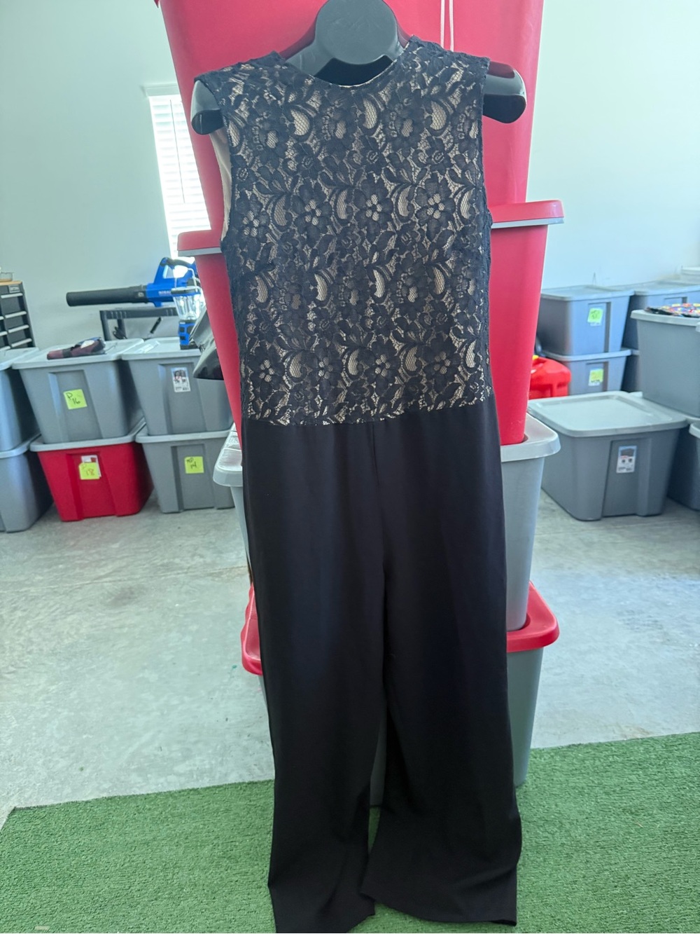 Black Lace Bodice Sleeveless Jumpsuit p45